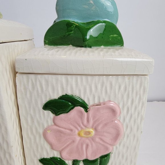 Handmade Floral Containers Ceramic Textured 90's - Picture 8 of 16